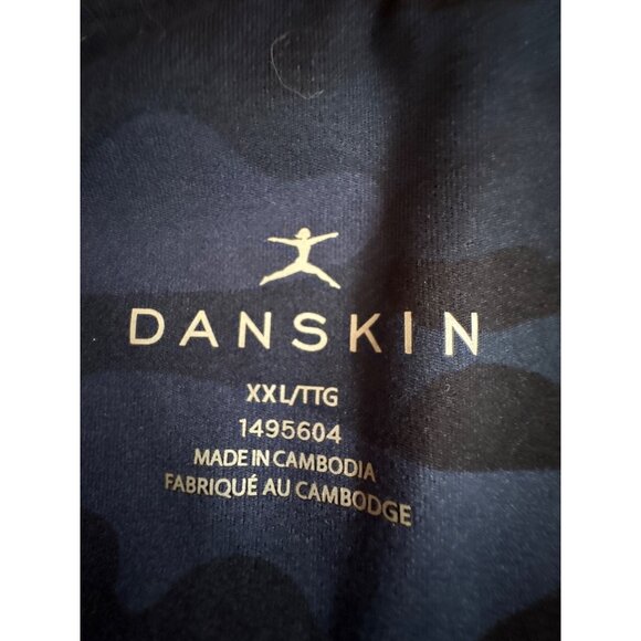 Danskin Leggings XXL Womens Navy Camo High Waist With Side Pockets NEW - Picture 5 of 9